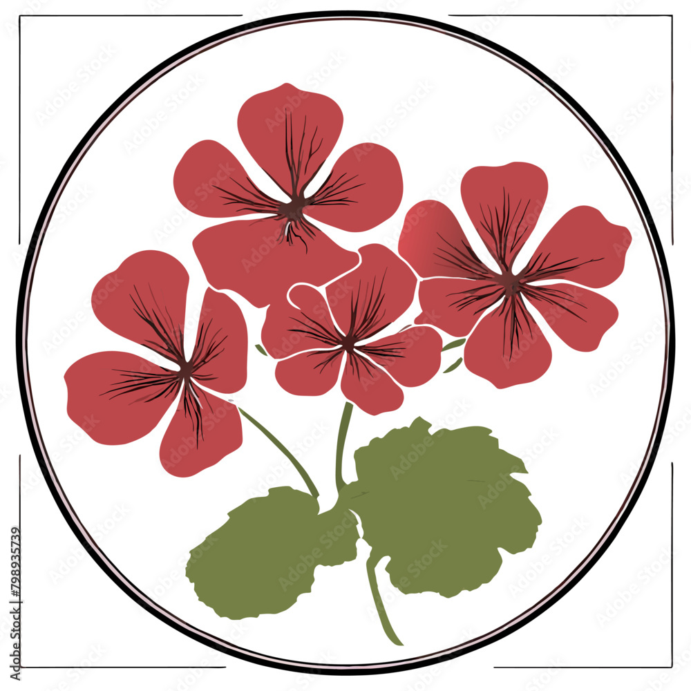 Sticker geranium background art hig