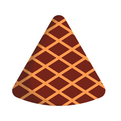 Chocolate Dessert with Cute Cartoon Design. Delicious Snack. Chocolate Day. Isolated on White Background.