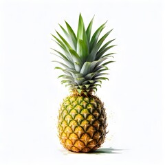 Pineapple Illustration Digital Fruit Painting Isolated Background Graphic Vegan Healthy Food Design