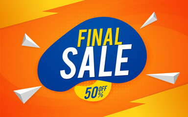 Final sale banner template. Modern design background 