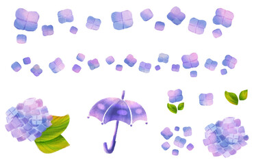 紫陽花　梅雨　パーツセット