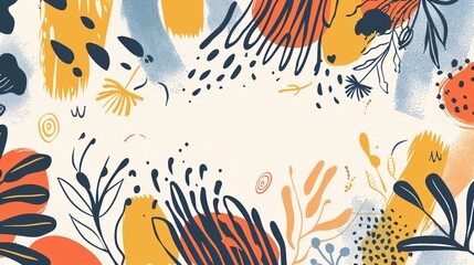 Obraz premium Hand drawn abstract shapes background 