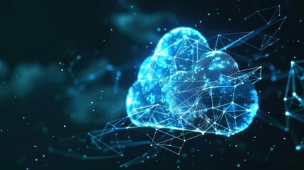 cloud and network Data with science and technology Concept