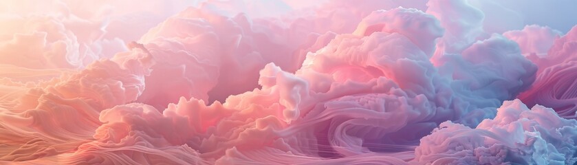 A dreamlike background with soft pastels and swirling cloud formations, serving as a backdrop for a meditation app icon 