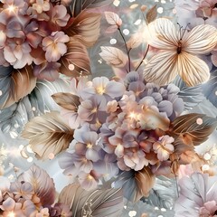  flowers are on a background with leaves generative ai
