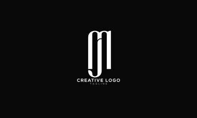 MJ JM Abstract initial monogram letter alphabet logo design