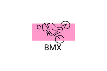 Bicycle motocross or BMX sport vector line icon. sport pictogram, vector illustration.
