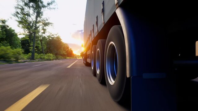 Wheel Truck On Road, Freight Transportation, Mode Of Transport, Transportation, Truck