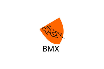 Naklejka premium Bicycle motocross or BMX sport vector line icon. sport pictogram, vector illustration.