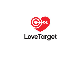 heart arrow target logo icon design