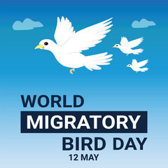 World Migratory Bird Day. Design template for background, banner, card, poster. Vector illustration.