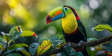 Naklejka premium toucan on a tree in Costa Rica