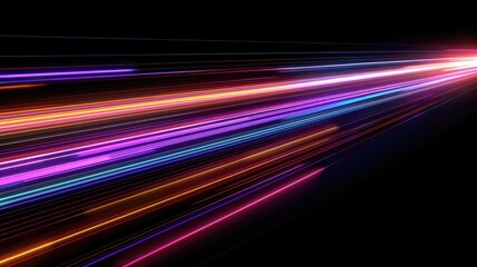 Glowing Line. Abstract Neon Light Stripes Illuminate Bright Background