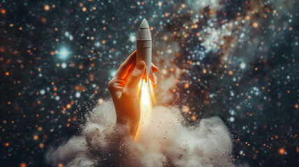 A person launching a startup or small business, symbolizing the journey of entrepreneurship with its challenges and opportunities.