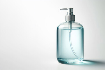 A bottle of liquid soap on a clean background. Space for text.