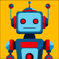 Naklejka premium robot cute background art