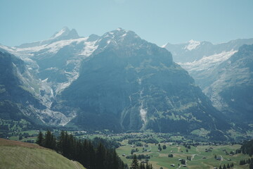 Grindelwald view from the top of the alps mountain