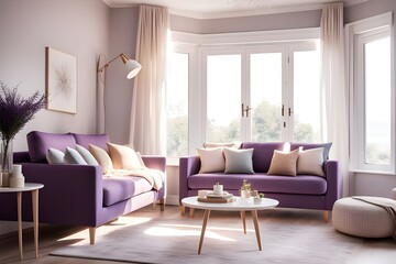 Fototapeta premium Cozy stylish living room interior