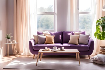 Cozy stylish living room interior