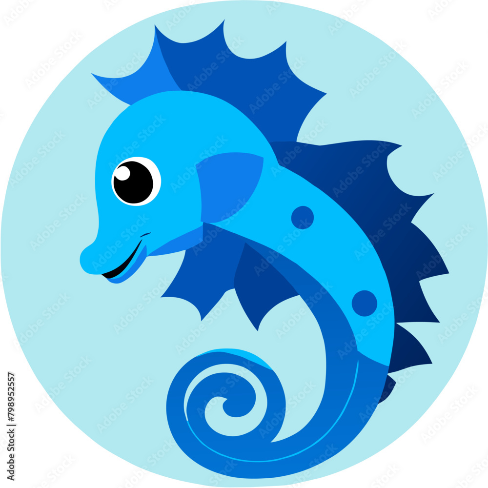 Sticker seahorse background art