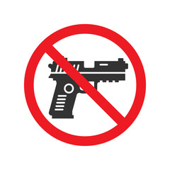 Gun Not Allowed Sign. Vector illustration.
