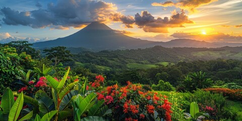 Breathtaking view of the Arenal Volcano in Costa Rica