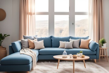 Fototapeta premium Cozy stylish living room interior