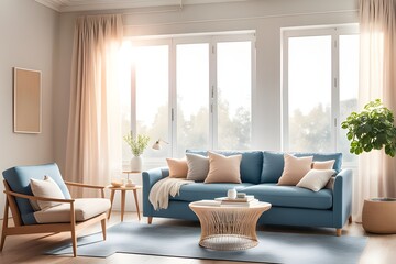 Fototapeta premium Cozy stylish living room interior