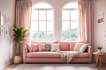 Fototapeta premium Cozy stylish living room interior