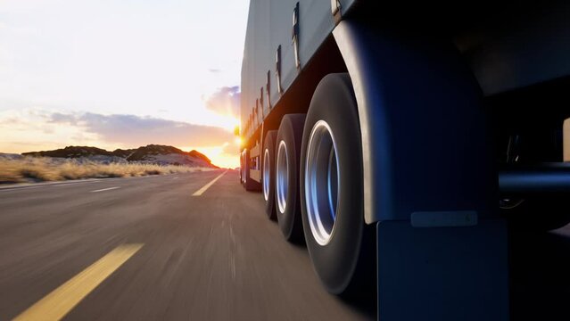 Wheel Truck On Road, Freight Transportation, Mode Of Transport, Transportation, Truck