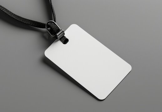 label mockup, Black price tag with empty label hanging on string