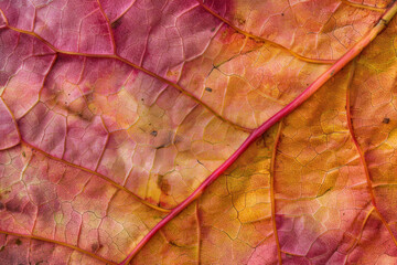 The textured surface of fallen autumn leaves, showcasing their vibrant colors and delicate veins. Autumn leaf textures offer a seasonal and natural backdrop