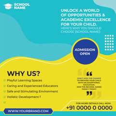Social Media Flyer Sqaure Size Admissions are open
