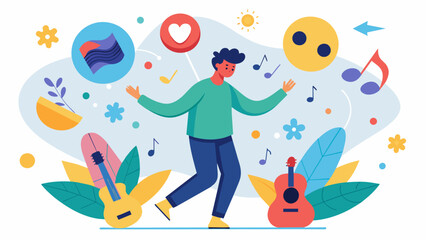 A the using aspects of art music and movement therapy to tap into and process underlying emotions and experiences related to BPD.. Vector illustration