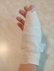hand with bandage