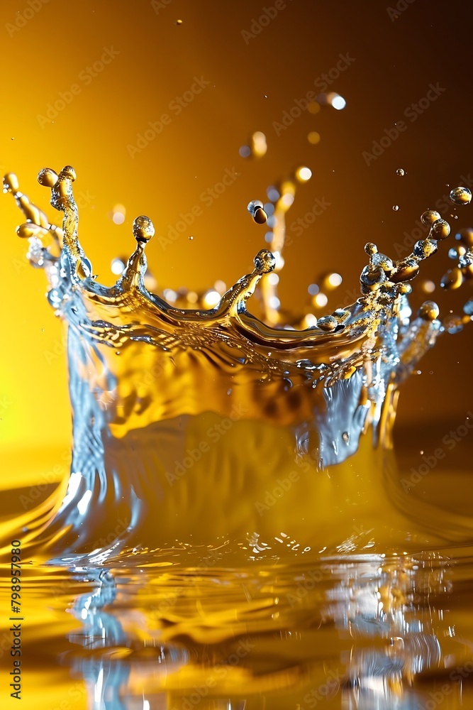 Aufkleber generative ai : a clear and bright medium yellow water splash forms