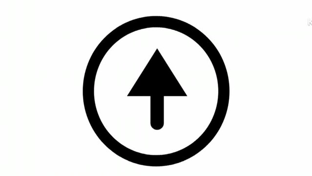 Black Upload symbol, simple animated video.