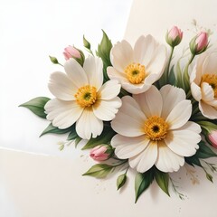 Romantic Wedding Flowers Illustration Digital Painting Floral Background Beautiful Blossoms Design