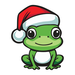 Christmas Frog Drawing Vector Design Illustration Clipart Eps 