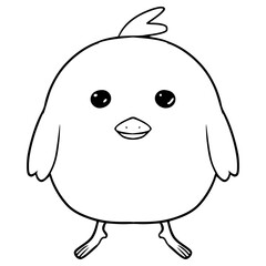 cute chicks illustration hand drawn outline vector