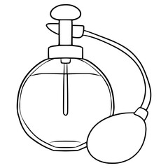 vintage perfume bottle illustration hand drawn outline vector