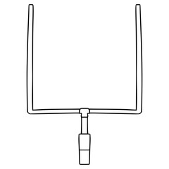 American football goal post illustration hand drawn outline vector