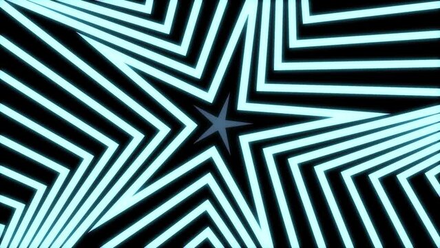 Geometric stars background 4k. Spiral motion clip video.