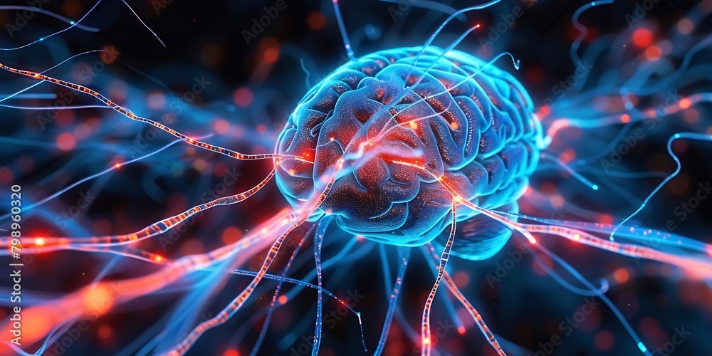 Poster Generative AI : Neuralink is implanting neuron sensors in the human brain.