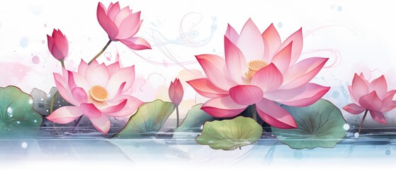 Pink water lilies are a symbol of purity and beauty