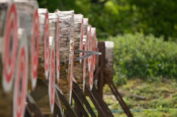 Knives in throwing target