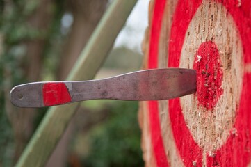 Throwing knife in bullseye