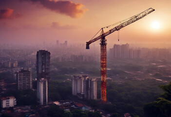 Elements furnished Mumbai image entertainment financial Construction skyscraper capital NASA sunset India crane is