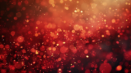 Scarlet particles dance with abandon amidst a gently blurred scene, igniting the senses with passion and vitality.