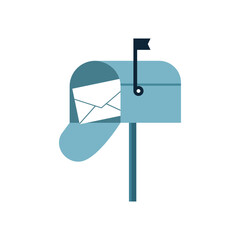 Mail box icon on white background.